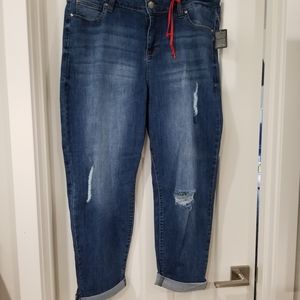 Molly & Isadora Distressed Jean capris